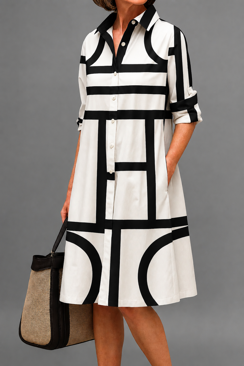Noélia™ | Robe chemise midi élégante