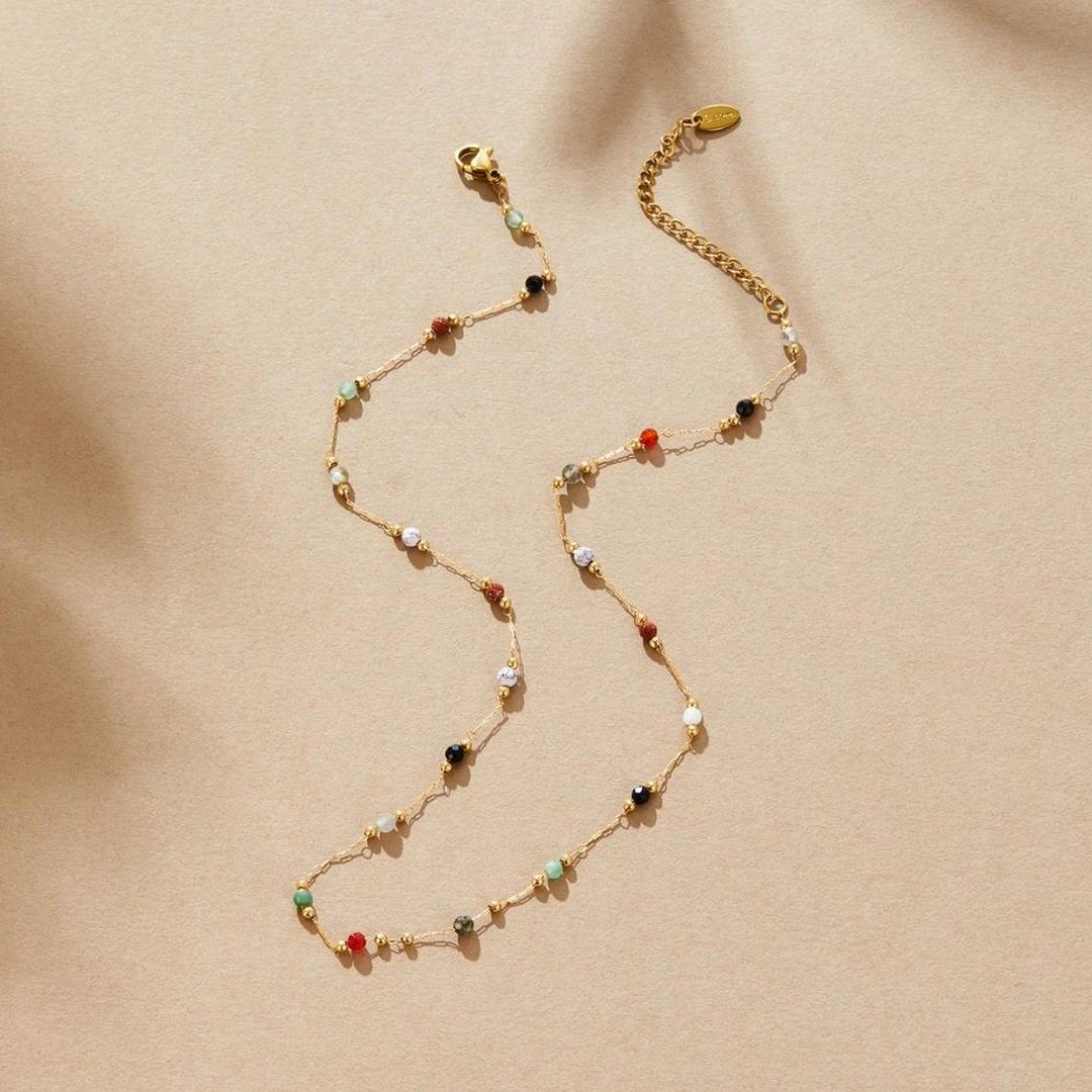 Élodya™ | Collier en Gemmes Colorées Éclat et Élégance Multicolore