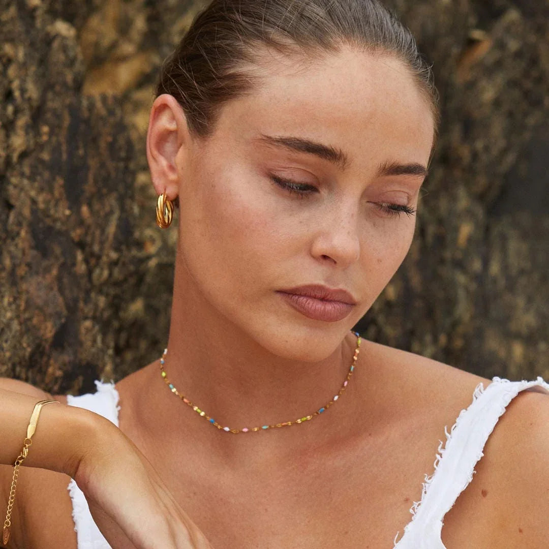 Noémia™ | Collier Choker Délicat Colorburst Éclat Multicolore