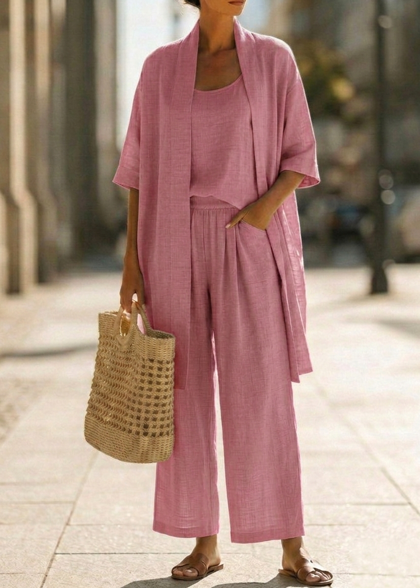 Abria™ | Ensemble Trois Pièces Minimaliste en Coton et Lin