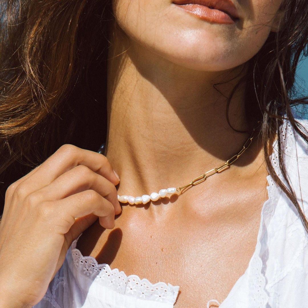 Coliane™ | Collier en Or et Perles Élégance dorée et perles nacrées