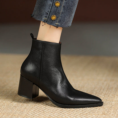 Lysandre™ | Bottines en cuir véritable à talons hauts