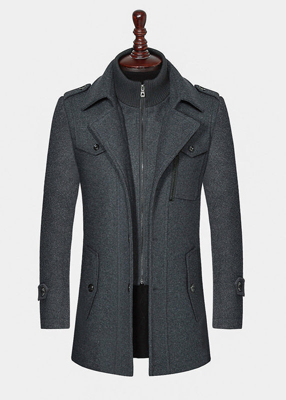 Thibault™ | Manteau en laine à double col zippé