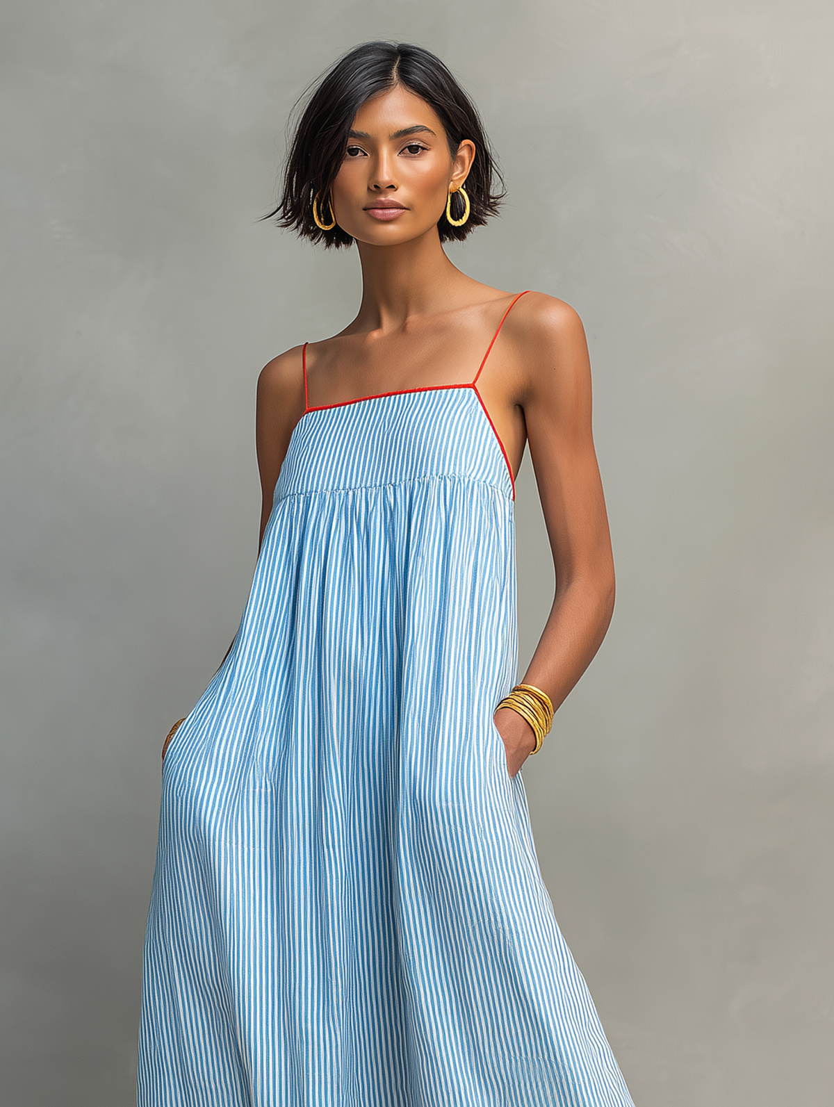Linia™ | Robe longue Rayée Bohème