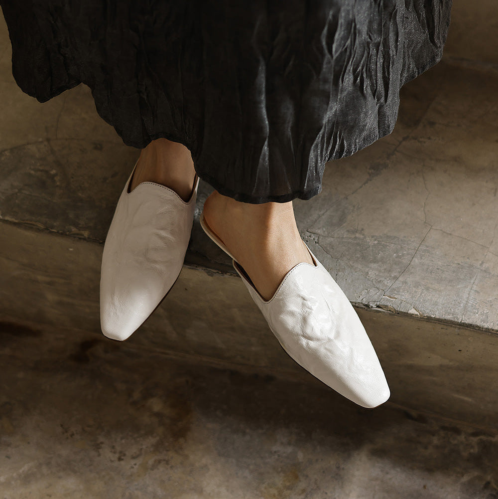 Léonia™ | Sandales Mules en cuir pleine fleur