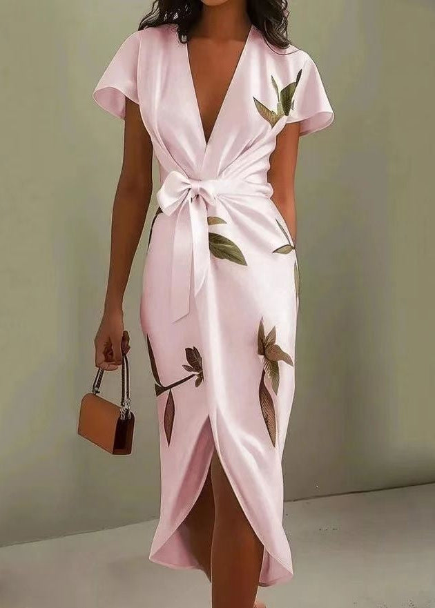 Élancya™ | Robe portefeuille florale à col V