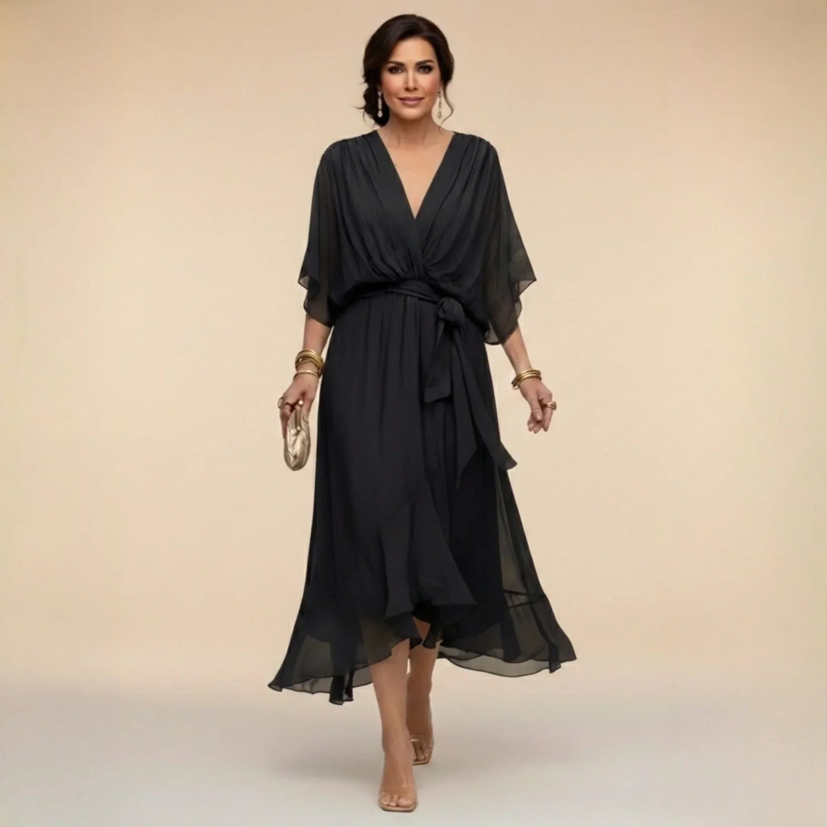 Alizéine™ | Robe fluide à col en V