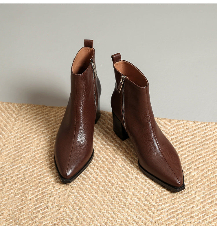 Lysandre™ | Bottines en cuir véritable à talons hauts