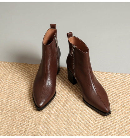 Lysandre™ | Bottines en cuir véritable à talons hauts