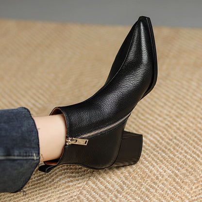 Lysandre™ | Bottines en cuir véritable à talons hauts