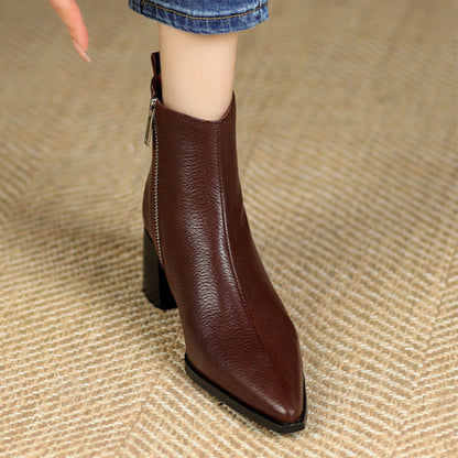 Lysandre™ | Bottines en cuir véritable à talons hauts