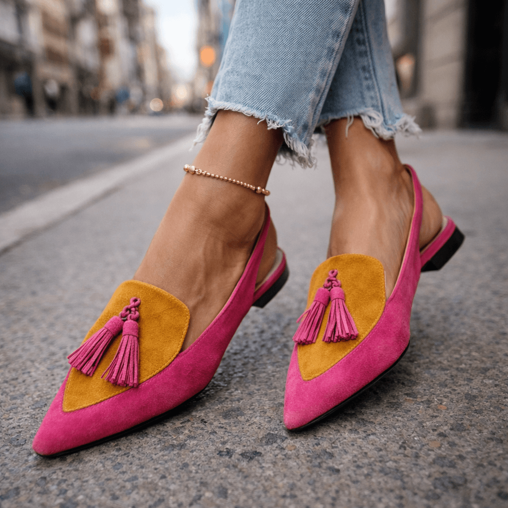 Lorenia™ | Pièce Mules Élégance Colorée à Pompons