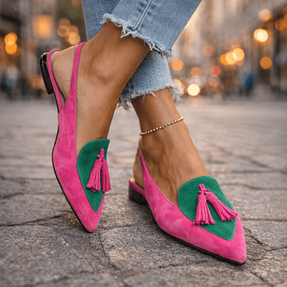 Lorenia™ | Pièce Mules Élégance Colorée à Pompons