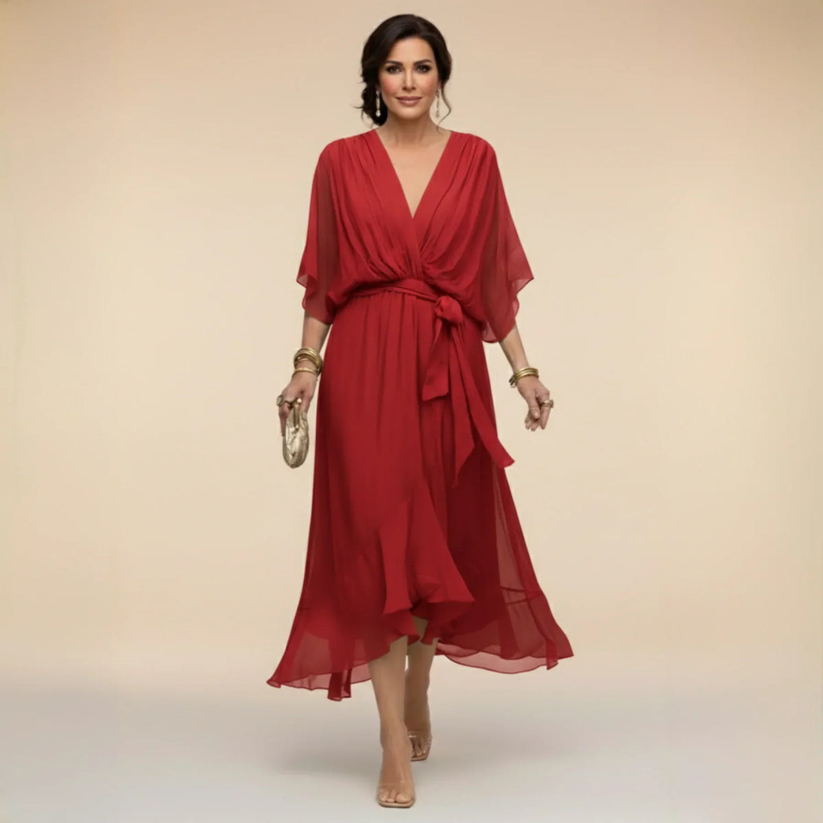 Alizéine™ | Robe fluide à col en V