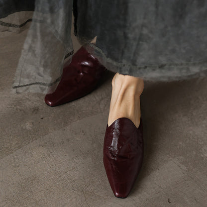 Léonia™ | Sandales Mules en cuir pleine fleur