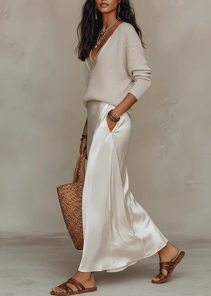 Almia™ | Robe en satin Élégante avec Pull