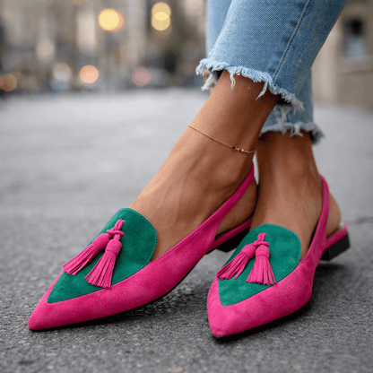Lorenia™ | Pièce Mules Élégance Colorée à Pompons