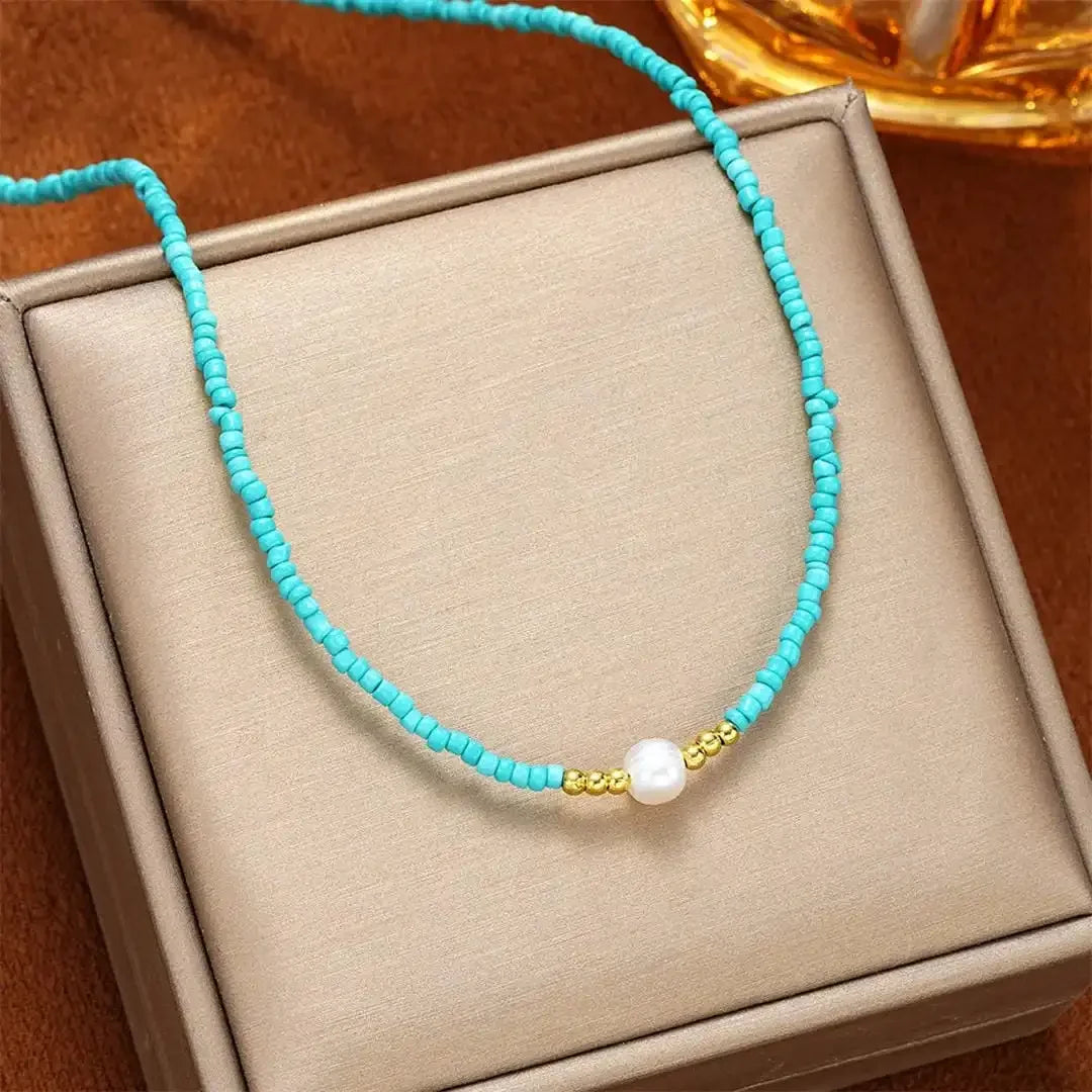 Amélia™ | Collier de Perles Baroque en Turquoise Élégance intemporelle