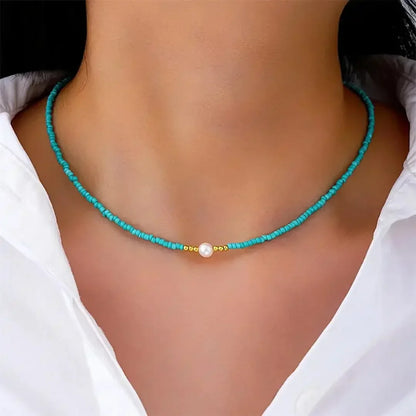 Amélia™ | Collier de Perles Baroque en Turquoise Élégance intemporelle