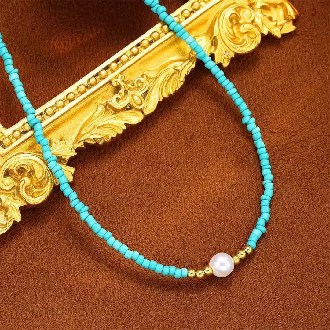Amélia™ | Collier de Perles Baroque en Turquoise Élégance intemporelle