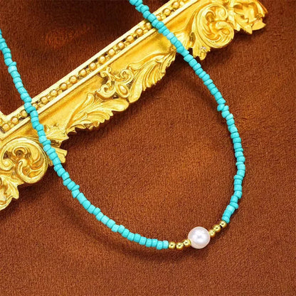 Amélia™ | Collier de Perles Baroque en Turquoise Élégance intemporelle