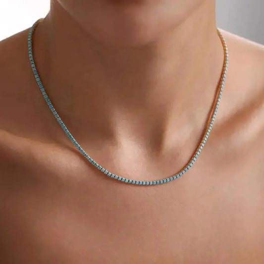 Valéria™ | Collier vintage en Pierre Turquoise Dorée Éclat intemporel