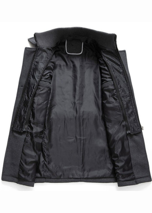 Thibault™ | Manteau en laine à double col zippé