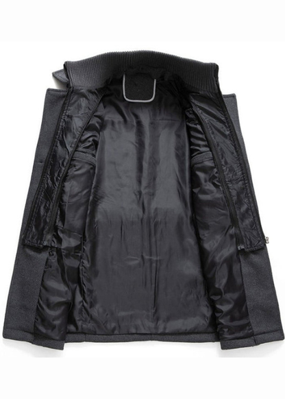 Thibault™ | Manteau en laine à double col zippé