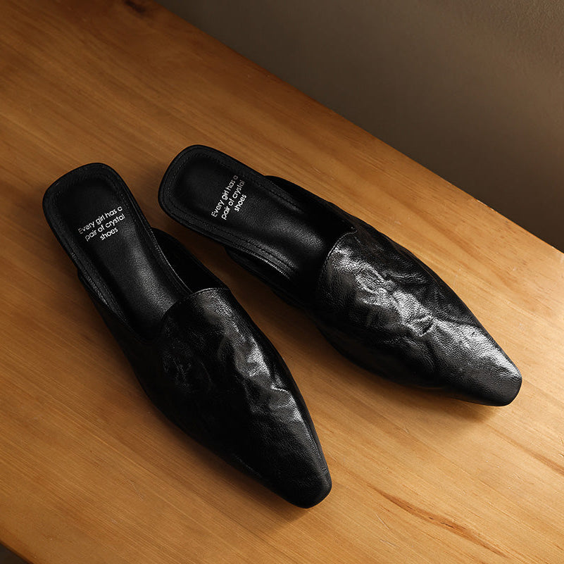 Léonia™ | Sandales Mules en cuir pleine fleur