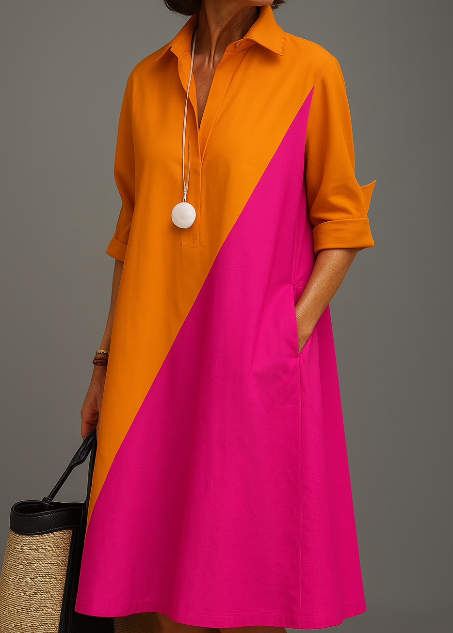 Élodia™ | Robe chemise midi raffinée