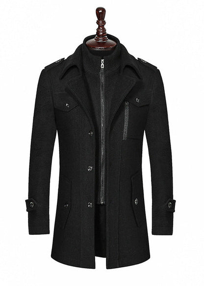 Thibault™ | Manteau en laine à double col zippé