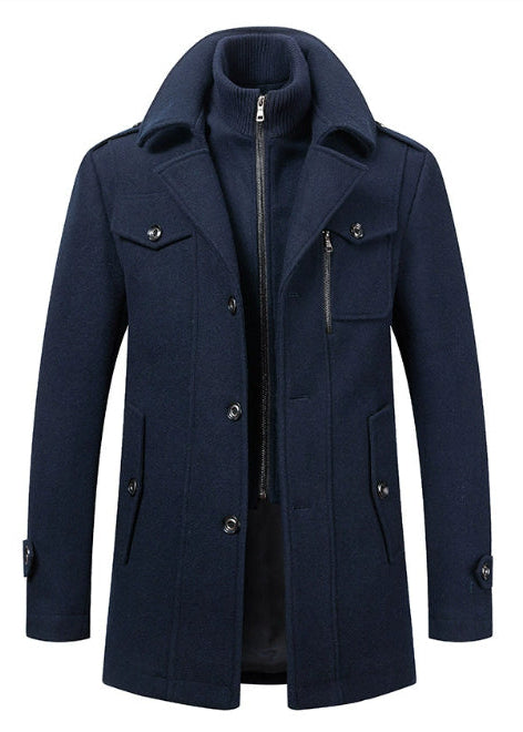 Thibault™ | Manteau en laine à double col zippé