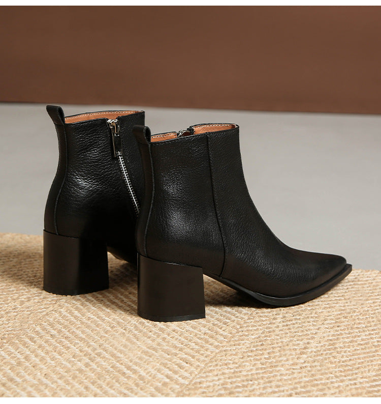 Lysandre™ | Bottines en cuir véritable à talons hauts