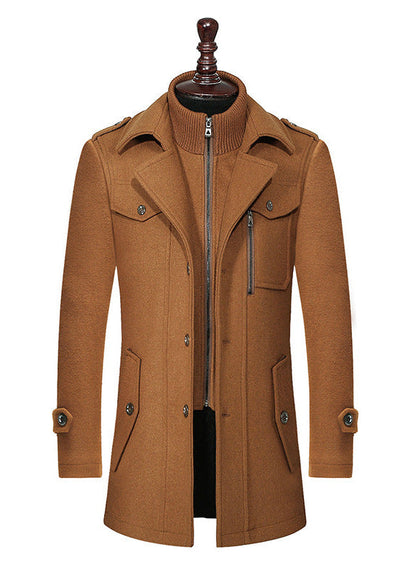 Thibault™ | Manteau en laine à double col zippé