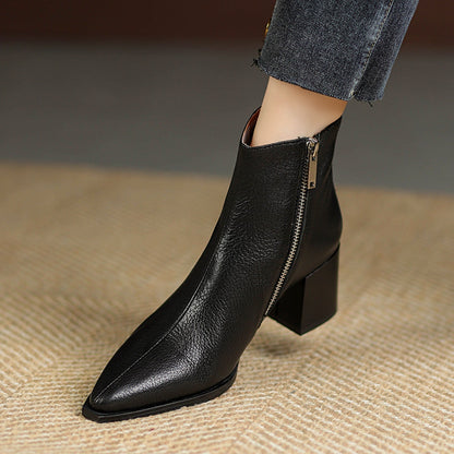 Lysandre™ | Bottines en cuir véritable à talons hauts