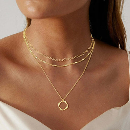 Pauliane™ | Collier Pendentif Classique en Dorure Multicouche