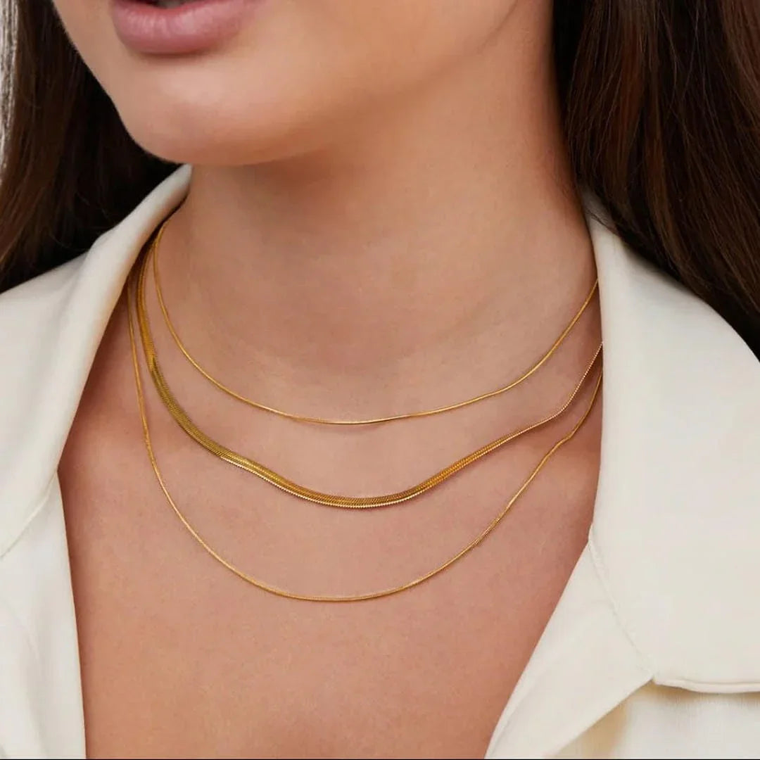Esméia™ | Collier Multi Couches en Or Doré Élégant et Brillant pour un look tendance