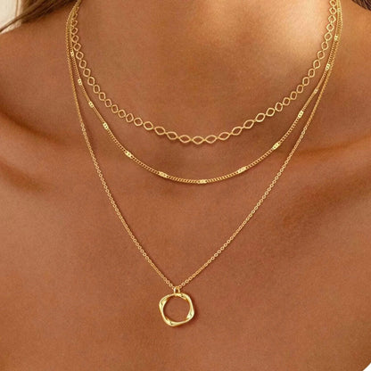 Pauliane™ | Collier Pendentif Classique en Dorure Multicouche