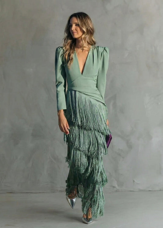 Claria™ | Robe Élégante à Franges