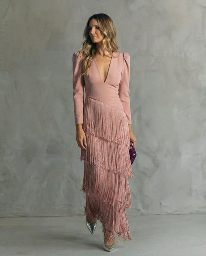 Claria™ | Robe Élégante à Franges