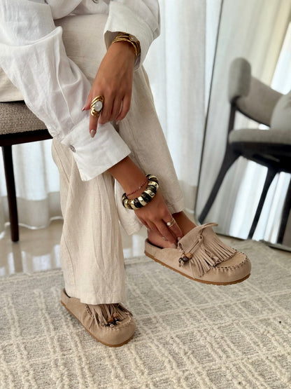 Maëllelle™ | Mocassins Mules Bohèmes à Franges