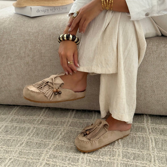 Maëllelle™ | Mocassins Mules Bohèmes à Franges