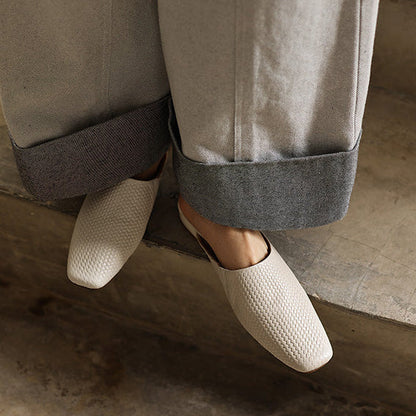 Maëlla™ | Sandales Mules tressées en cuir pleine fleur