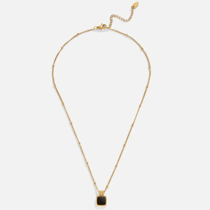 Coralia™ | Collier Pendentif Noir Chic Ébène Élégance Nocturne