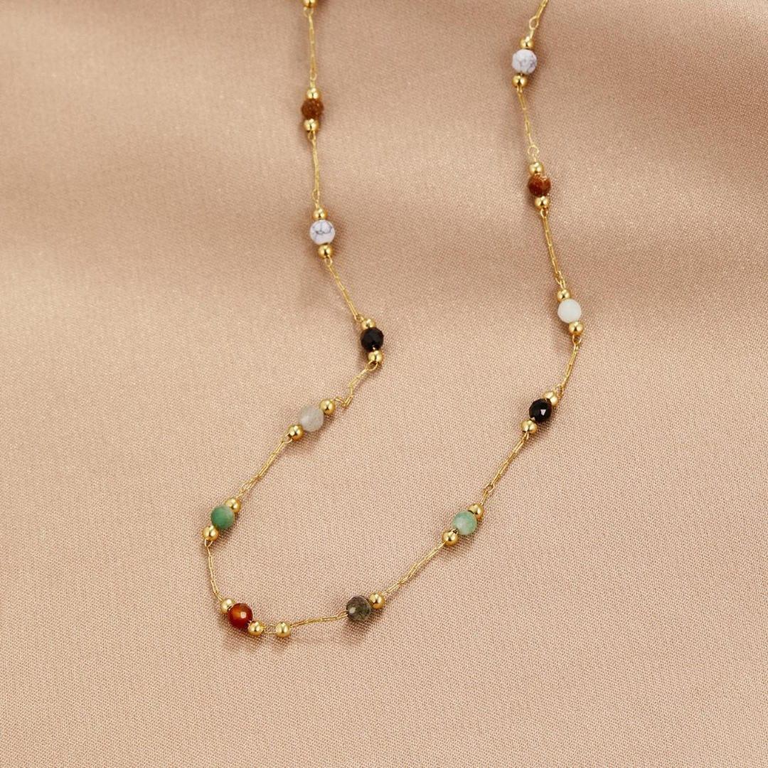 Élodya™ | Collier en Gemmes Colorées Éclat et Élégance Multicolore