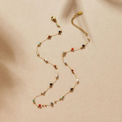 Élodya™ | Collier en Gemmes Colorées Éclat et Élégance Multicolore