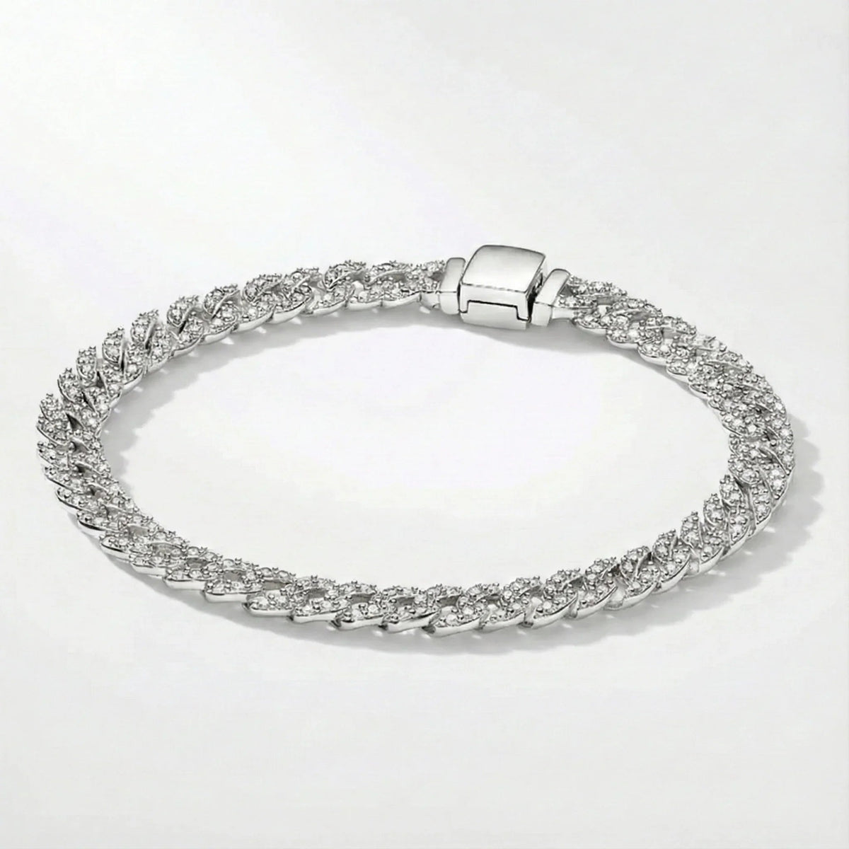 Adeline™ | Bracelet cubain en moissanite élégance éclatante