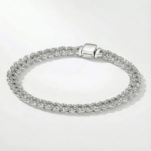 Adeline™ | Bracelet cubain en moissanite élégance éclatante