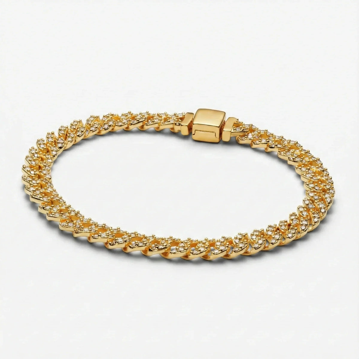 Adeline™ | Bracelet cubain en moissanite élégance éclatante