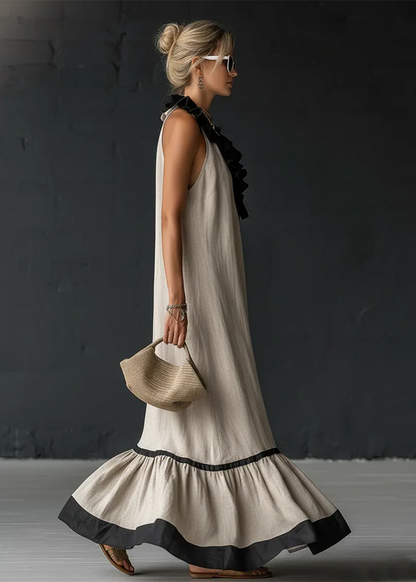 Sérénia™ | Robe Longue Fluide à Volants Chic